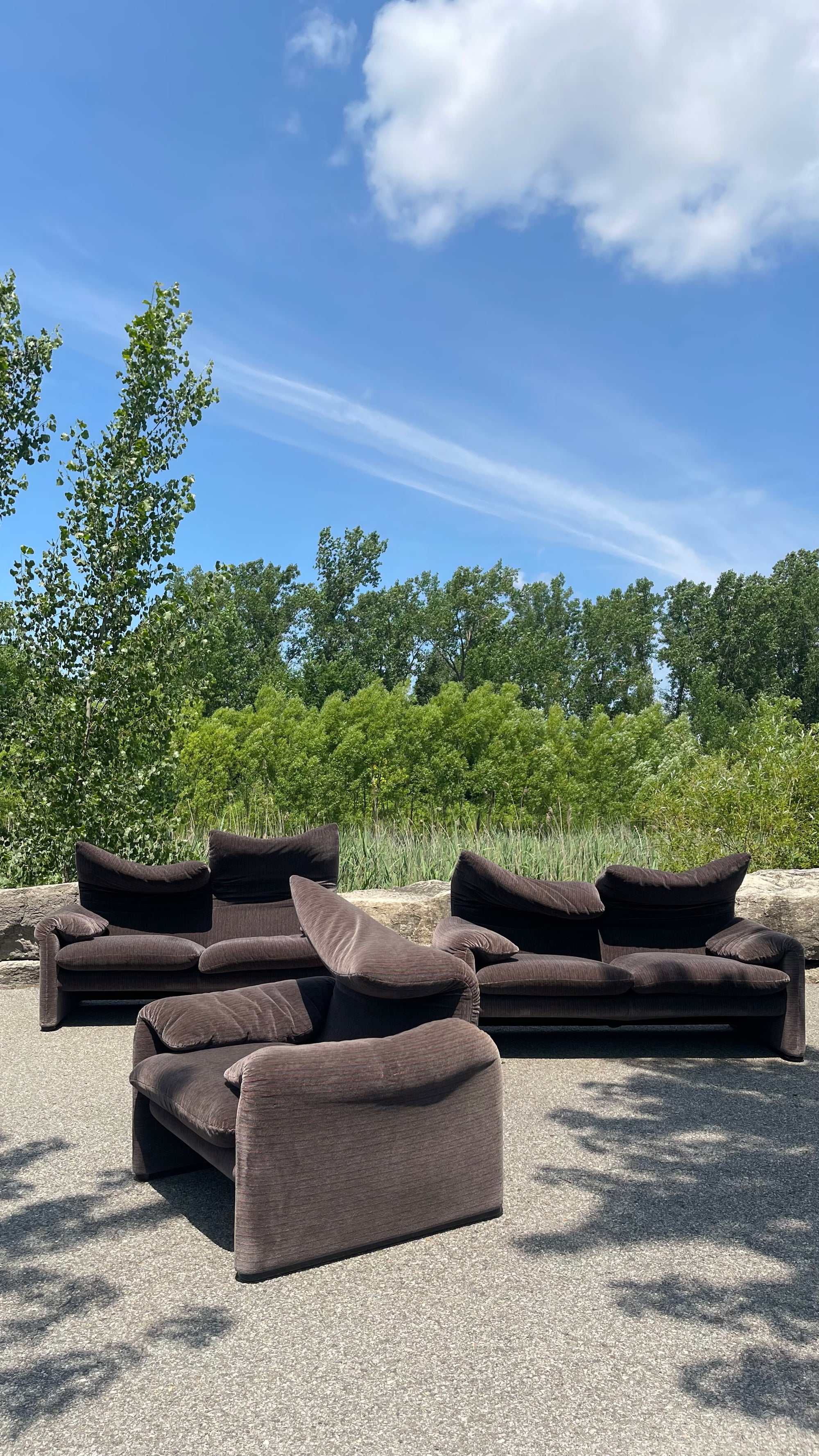 Maralunga 3 Pcs Sofa Set by Vico Magistretti for Cassina 🇮🇹