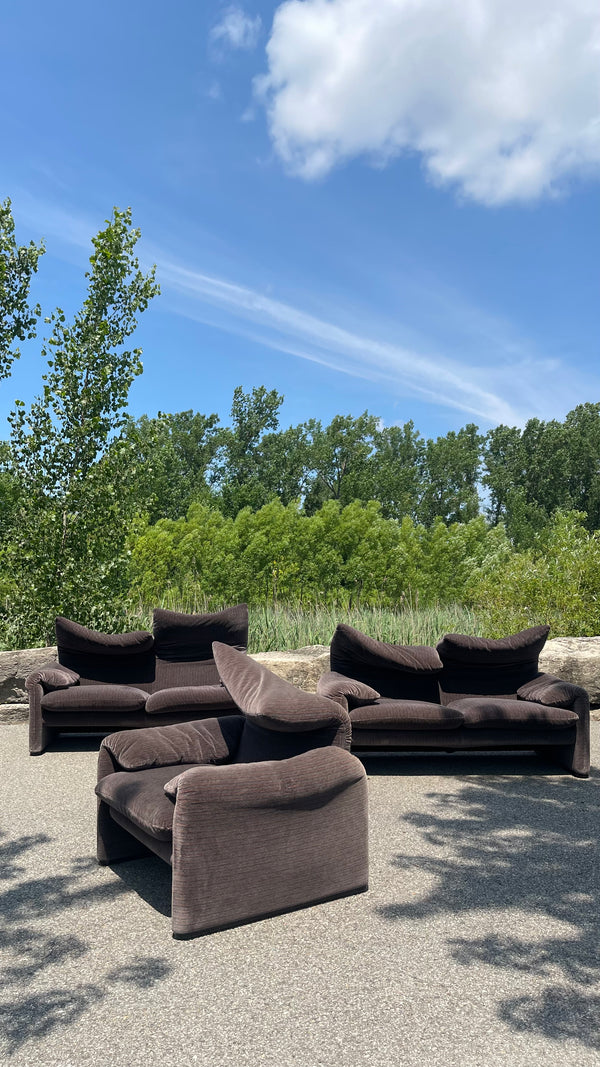 Maralunga 3 Pcs Sofa Set by Vico Magistretti for Cassina 🇮🇹