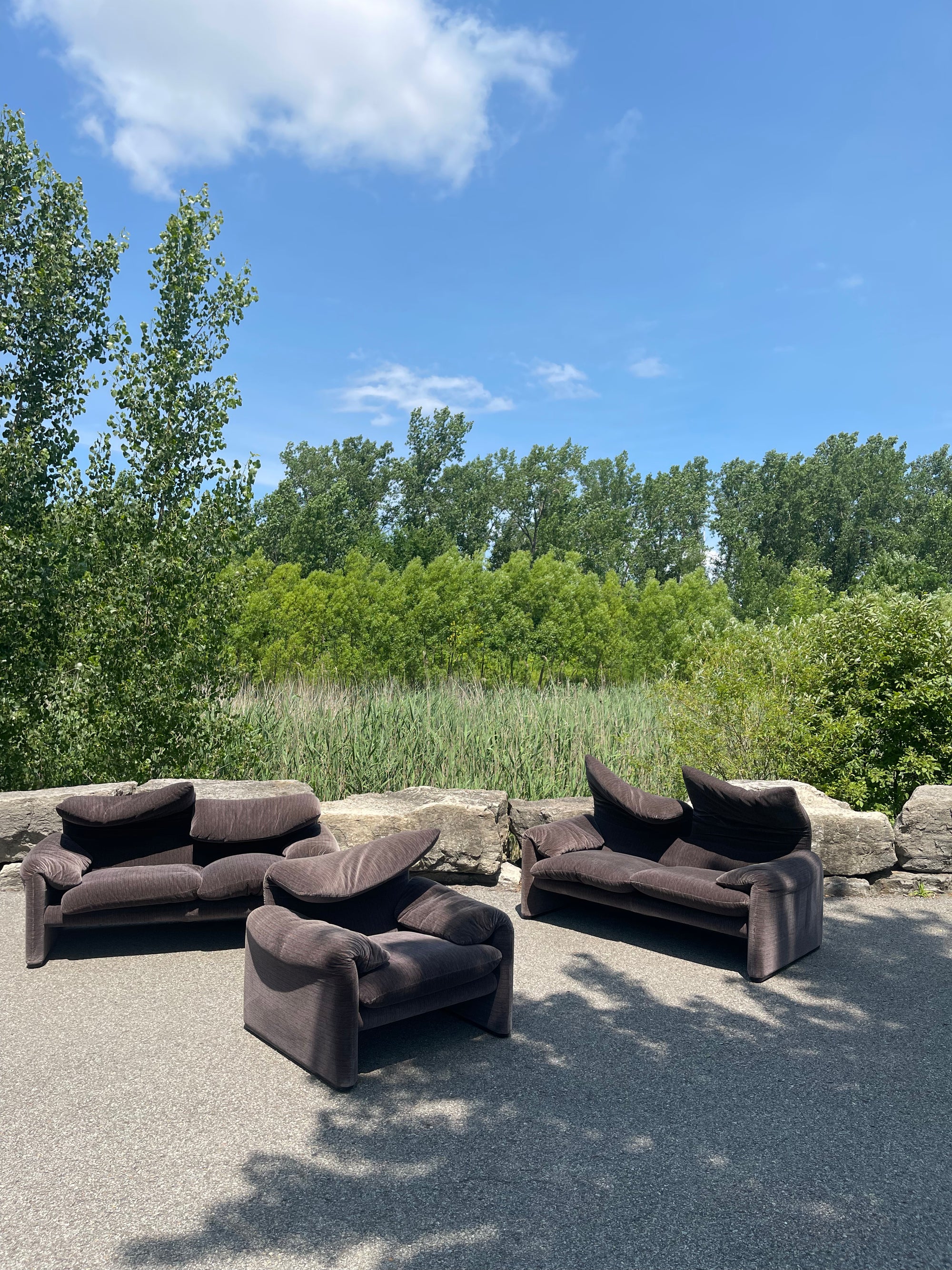 Maralunga 3 Pcs Sofa Set by Vico Magistretti for Cassina 🇮🇹
