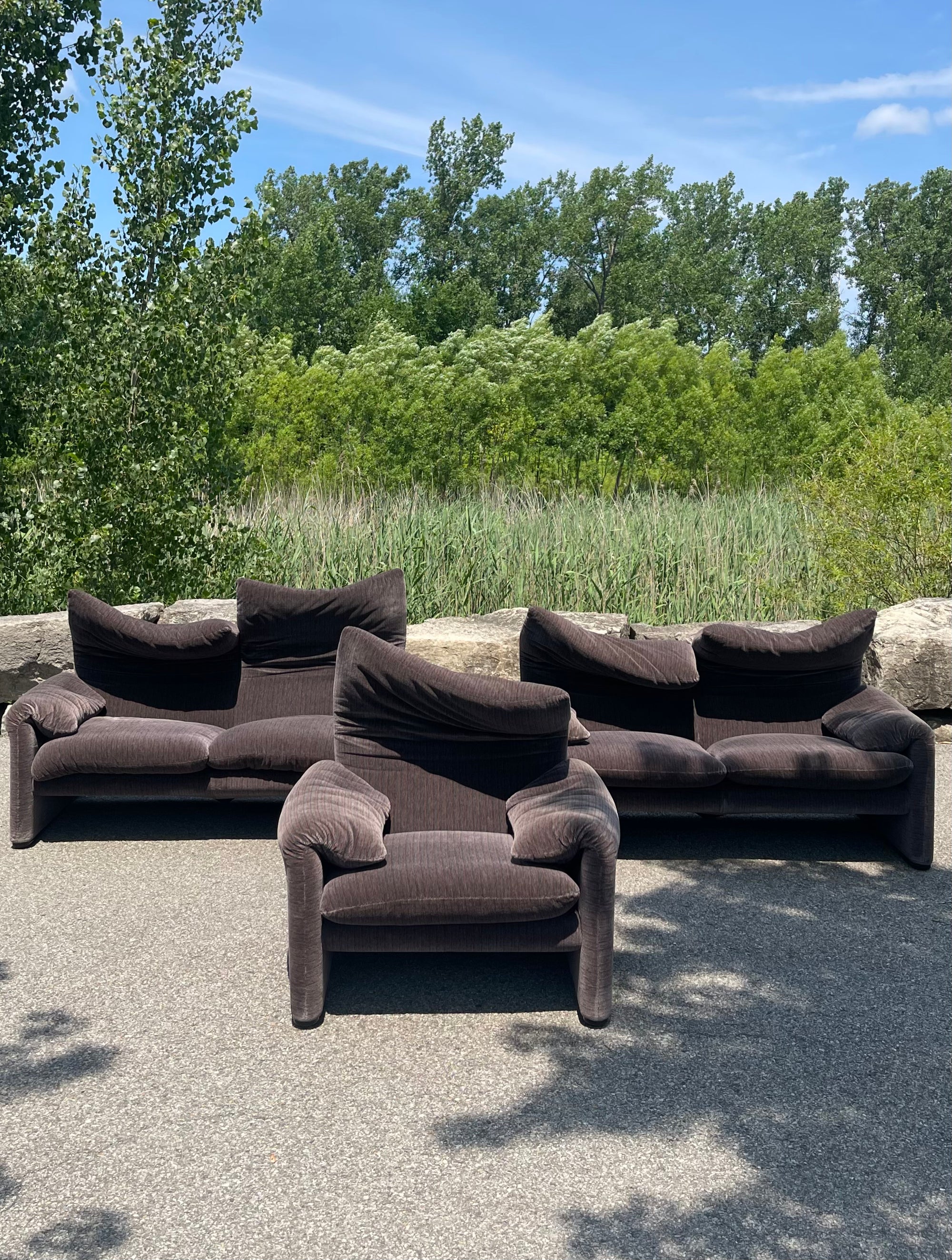 Maralunga 3 Pcs Sofa Set by Vico Magistretti for Cassina 🇮🇹
