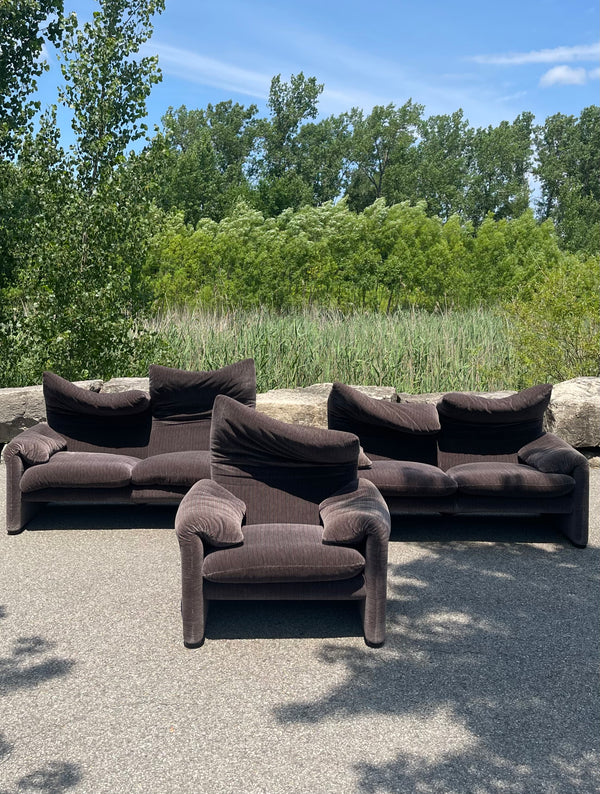 Maralunga 3 Pcs Sofa Set by Vico Magistretti for Cassina 🇮🇹