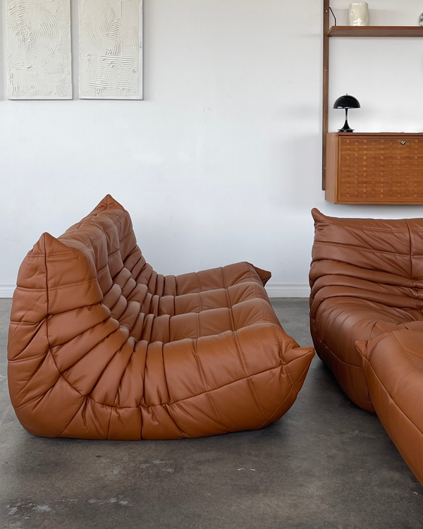 3Pcs Leather Togo Sofa Set