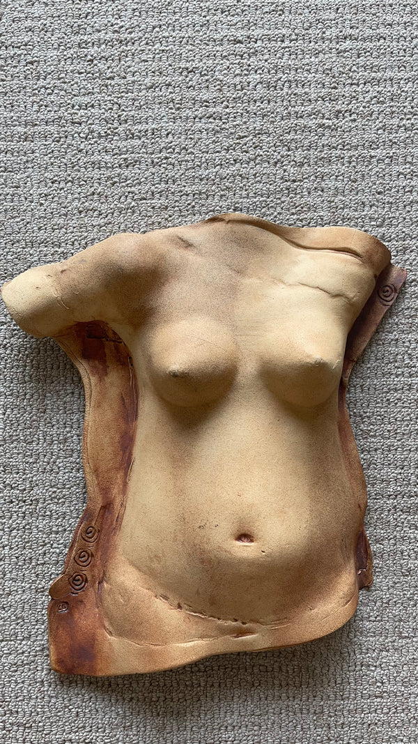 Nude Terracota Torso Wall Sculpture by LeBaron. 1934