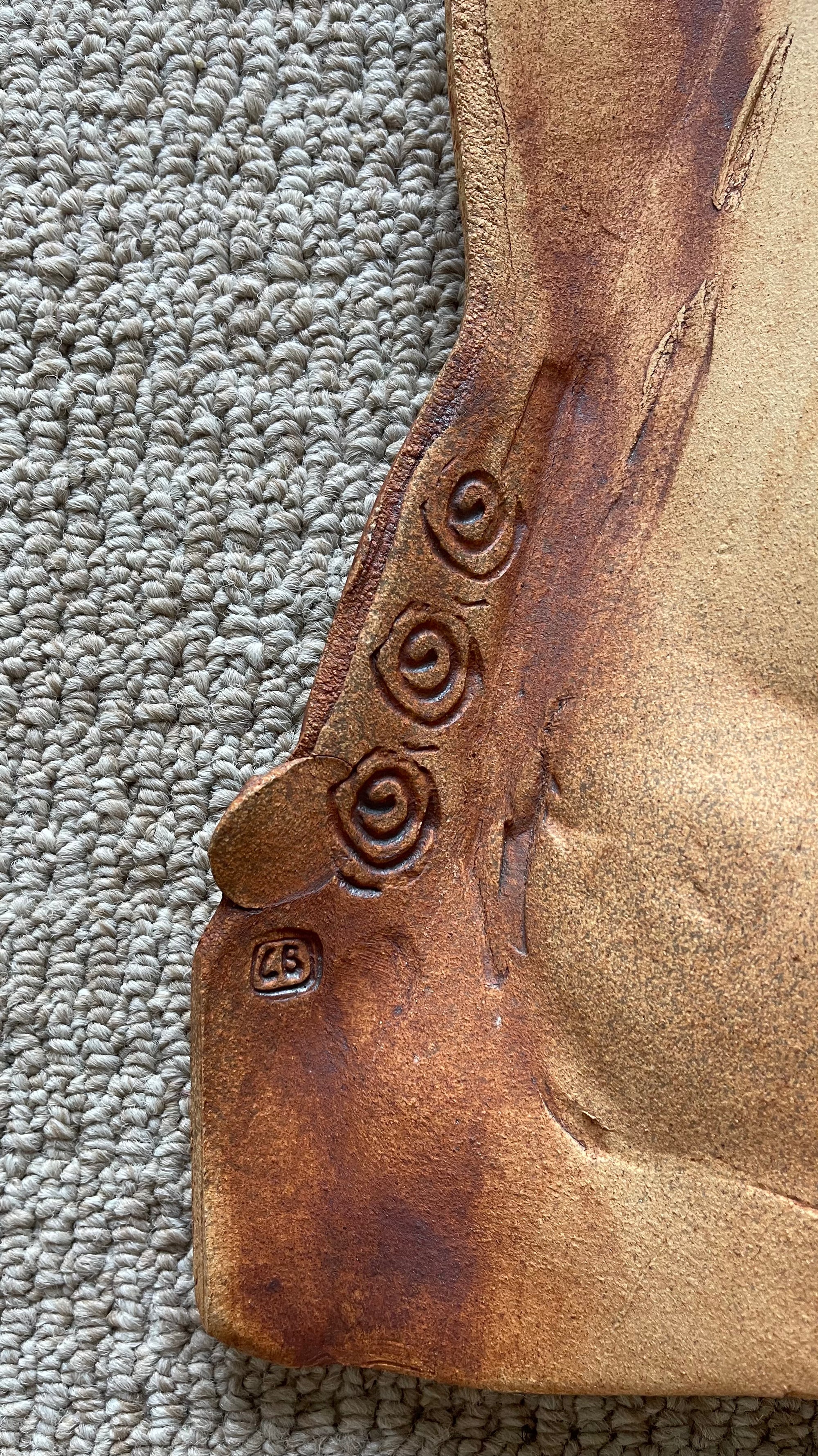 Nude Terracota Torso Wall Sculpture by LeBaron. 1934