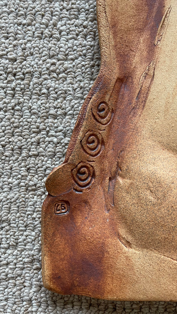Nude Terracota Torso Wall Sculpture by LeBaron. 1934