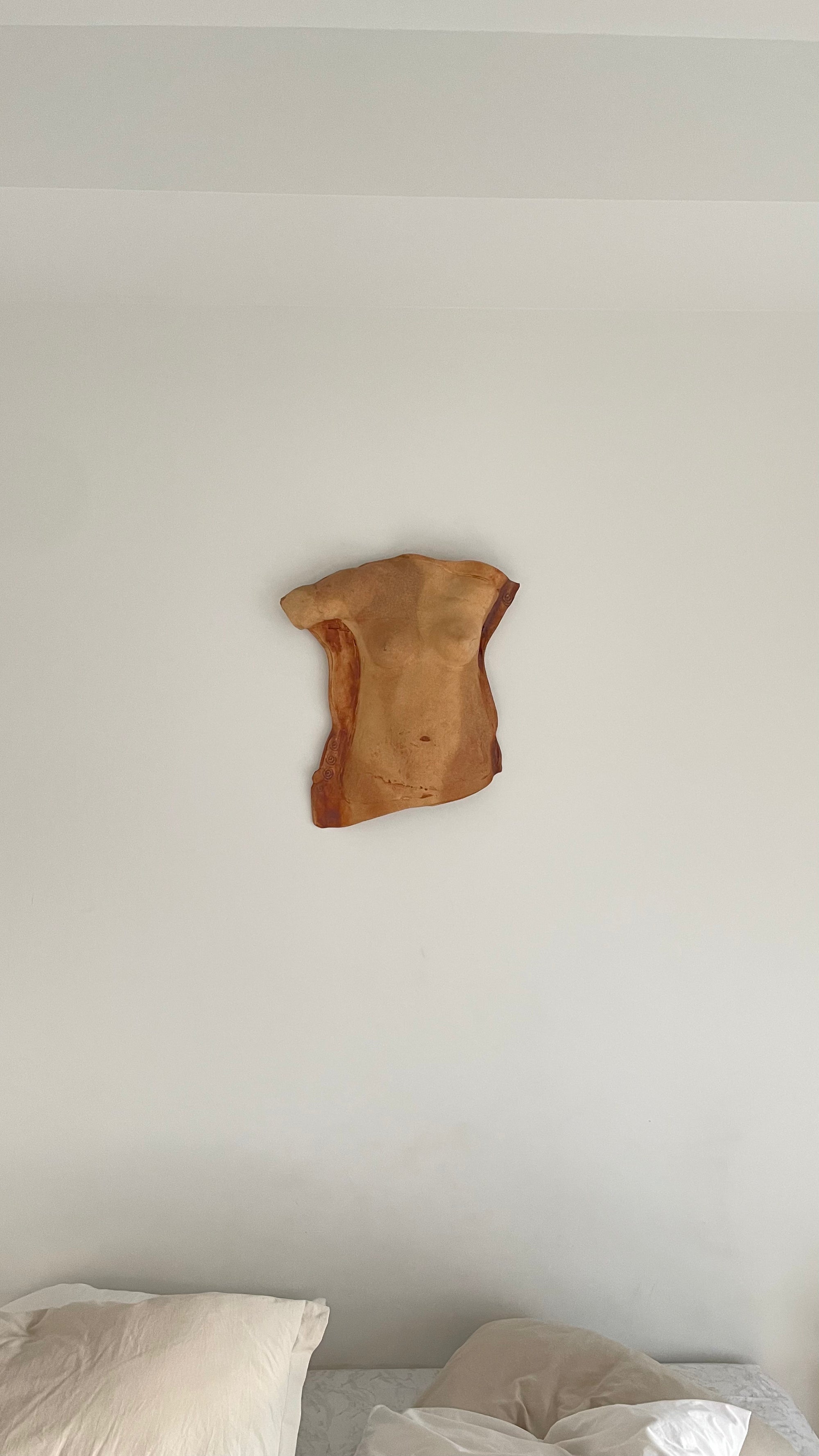 Nude Terracota Torso Wall Sculpture by LeBaron. 1934