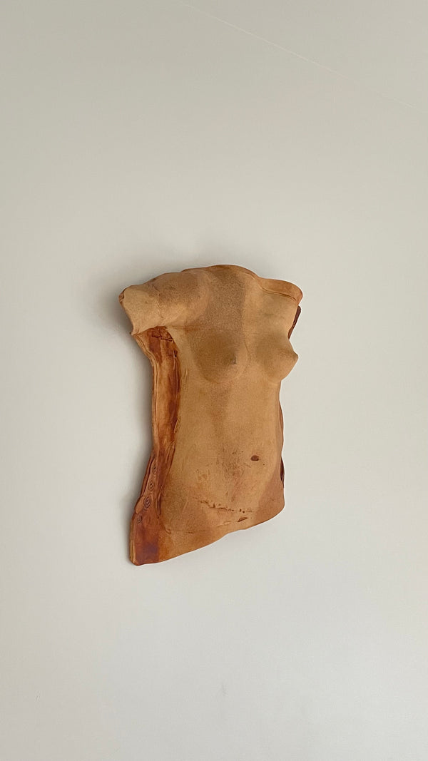 Nude Terracota Torso Wall Sculpture by LeBaron. 1934