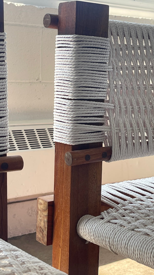 Teak & Woven Lounge Chairs by Mini Boga for Taaru