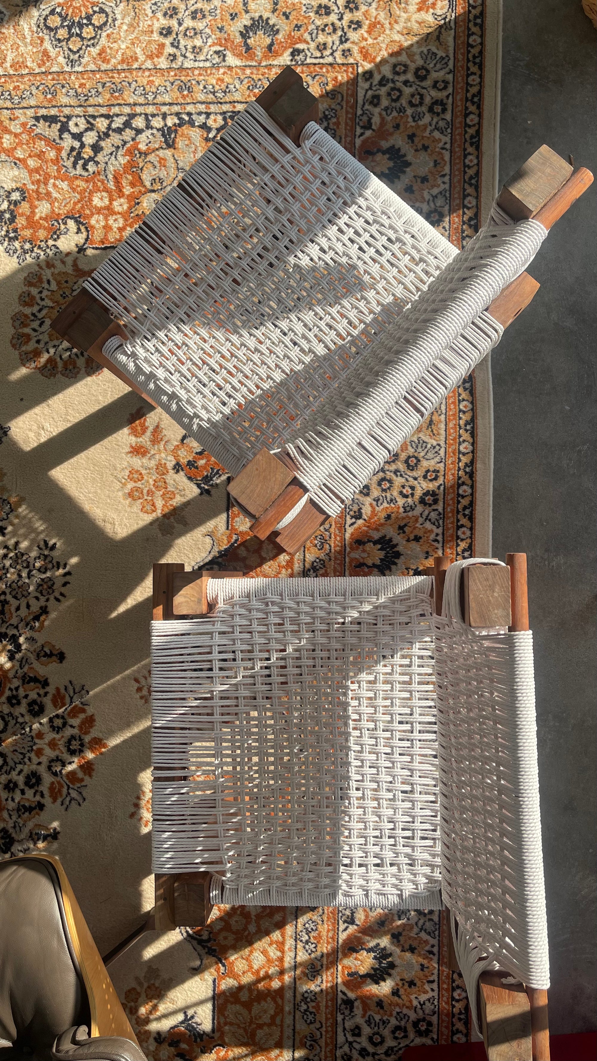 Teak & Woven Lounge Chairs by Mini Boga for Taaru