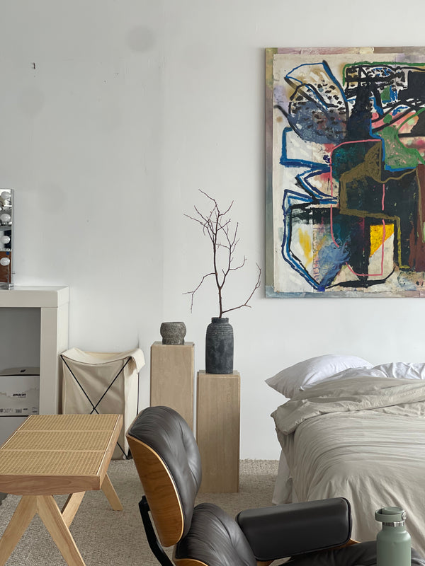 Set of 2 Travertine Plinths